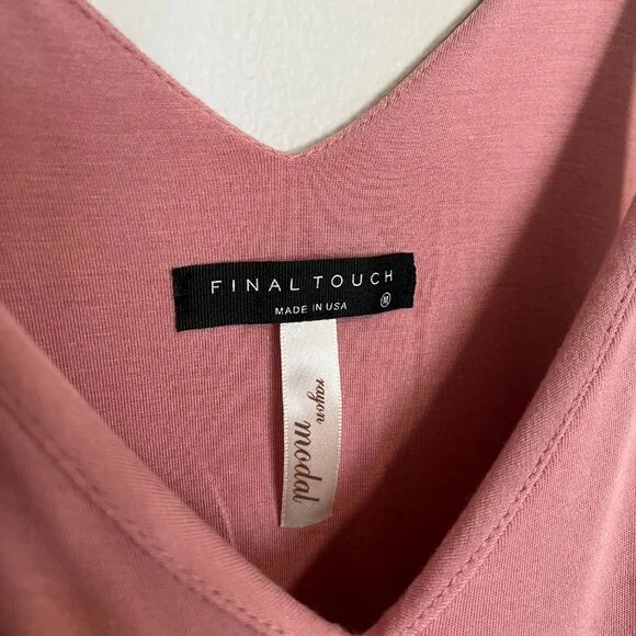 Final Touch Dusty Pink Rayon Mood Spaghetti Strap  Slip Dress Size Medium - Picture 3 of 5